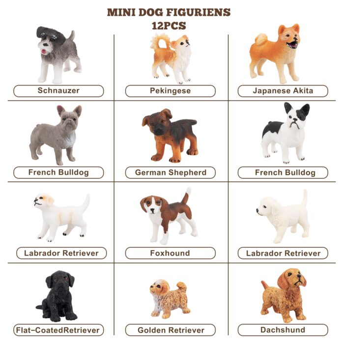 12PCS Mini Dog Figurines Toy Set, Realistic Detailed Plastic Puppy Figures Playset - Image 12