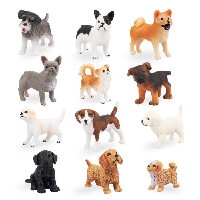 12PCS Mini Dog Figurines Toy Set, Realistic Detailed Plastic Puppy Figures Playset - Image 11