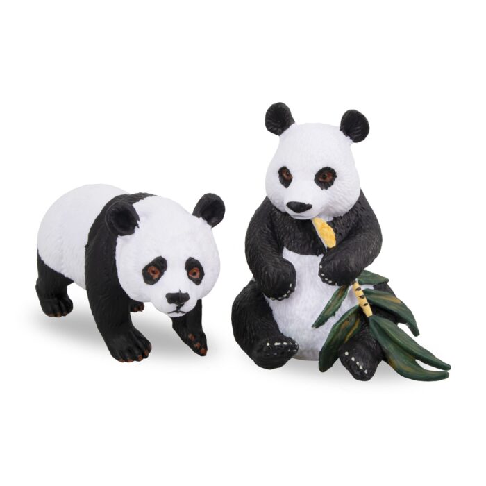 4PCS Solid Panda Figurines Toy Set, 2-4" Realistic Plastic Safari Animals Figures Family Set with Bamboo & Baby Pandas - Image 7