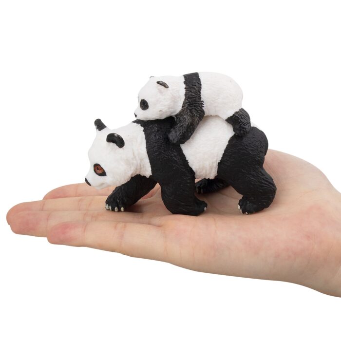 4PCS Solid Panda Figurines Toy Set, 2-4" Realistic Plastic Safari Animals Figures Family Set with Bamboo & Baby Pandas - Image 11