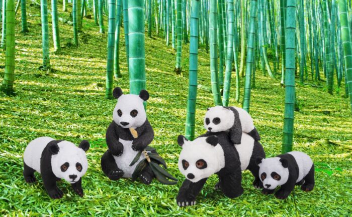 4PCS Solid Panda Figurines Toy Set, 2-4" Realistic Plastic Safari Animals Figures Family Set with Bamboo & Baby Pandas - Image 14