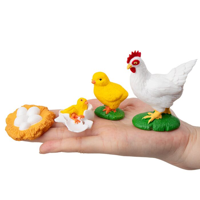 16PCS Farm Animals Figurines Life Cycle of Chicken Hen Duck Goose White Swan, Plastic Safariology Growth Cycle Eggs Figures - Image 7