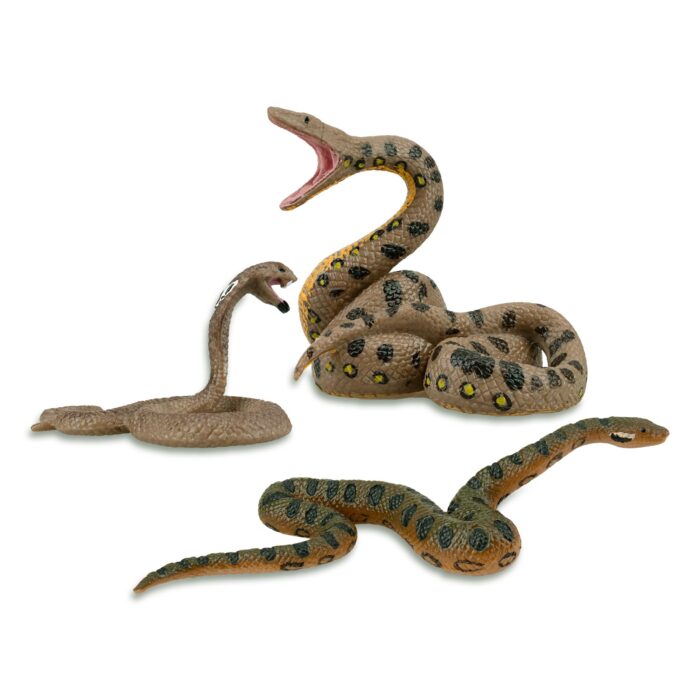 8PCS Snake Figures Safari Animal Figurines, Plastic Realistic Forest Woodland Jungle Zoo Animals Toy Set with Cobra Python Figure - Image 3