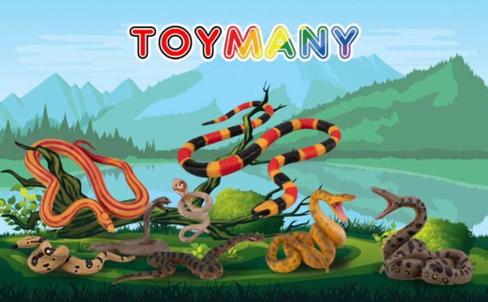 8PCS Snake Figures Safari Animal Figurines, Plastic Realistic Forest Woodland Jungle Zoo Animals Toy Set with Cobra Python Figure - Image 10