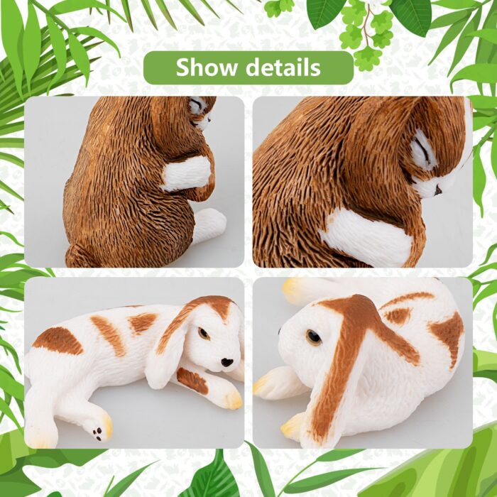 8PCS Rabbit Figures Lop Bunny Toy Figurines for Easter - Image 6