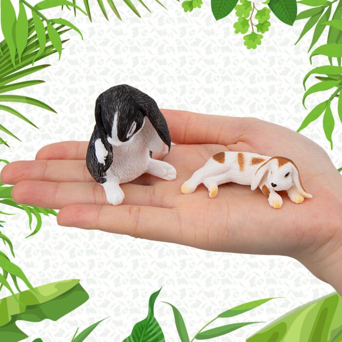 8PCS Rabbit Figures Lop Bunny Toy Figurines for Easter - Image 7