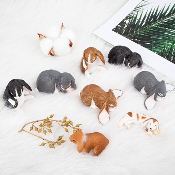 8PCS Rabbit Figures Lop Bunny Toy Figurines for Easter - Image 10