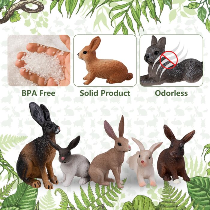 10PCS Easter Bunny Rabbit Figures Hare Figurines - Image 7