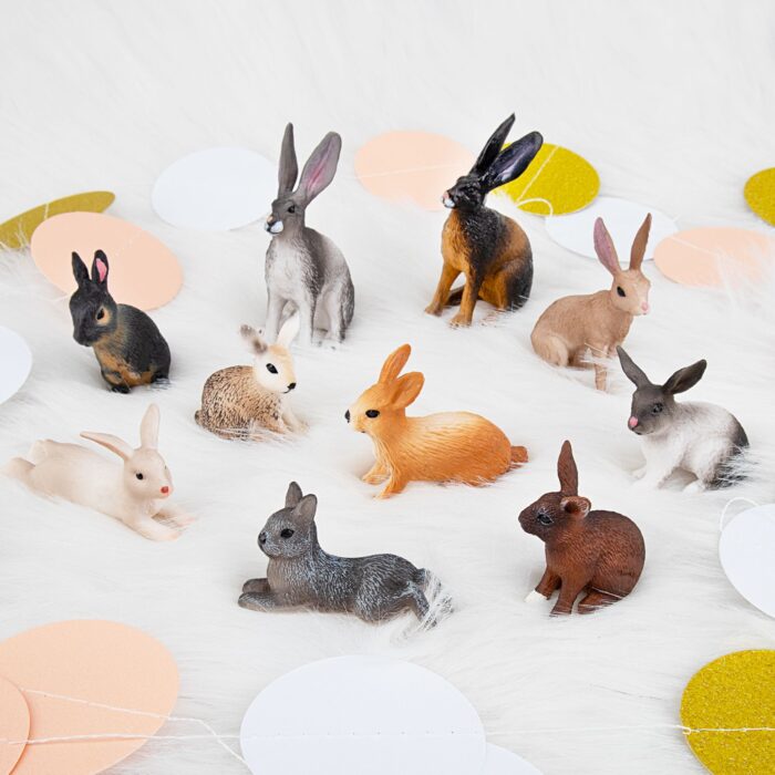 10PCS Easter Bunny Rabbit Figures Hare Figurines - Image 11