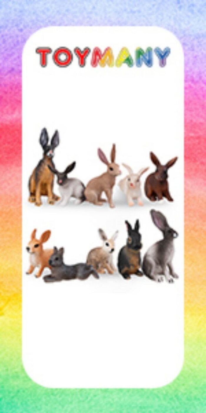 10PCS Easter Bunny Rabbit Figures Hare Figurines - Image 14